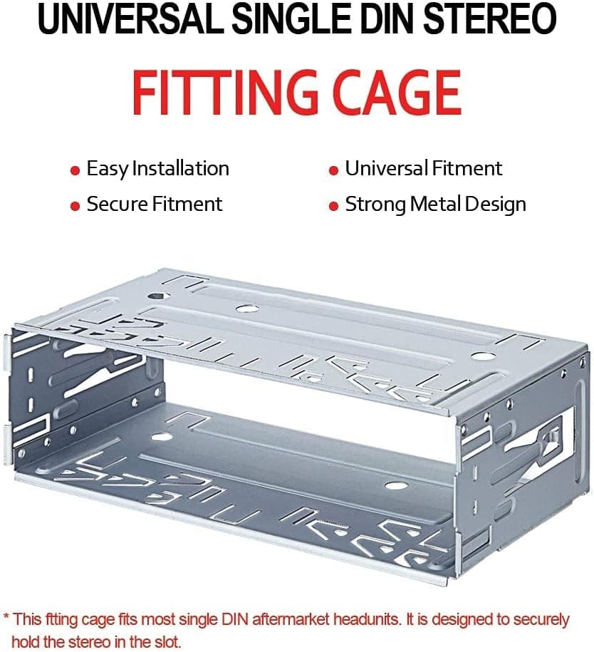 SIZHILE Universal Single Din 1 Din Stereo Radio Replacement Fitting Cage Kit Installation