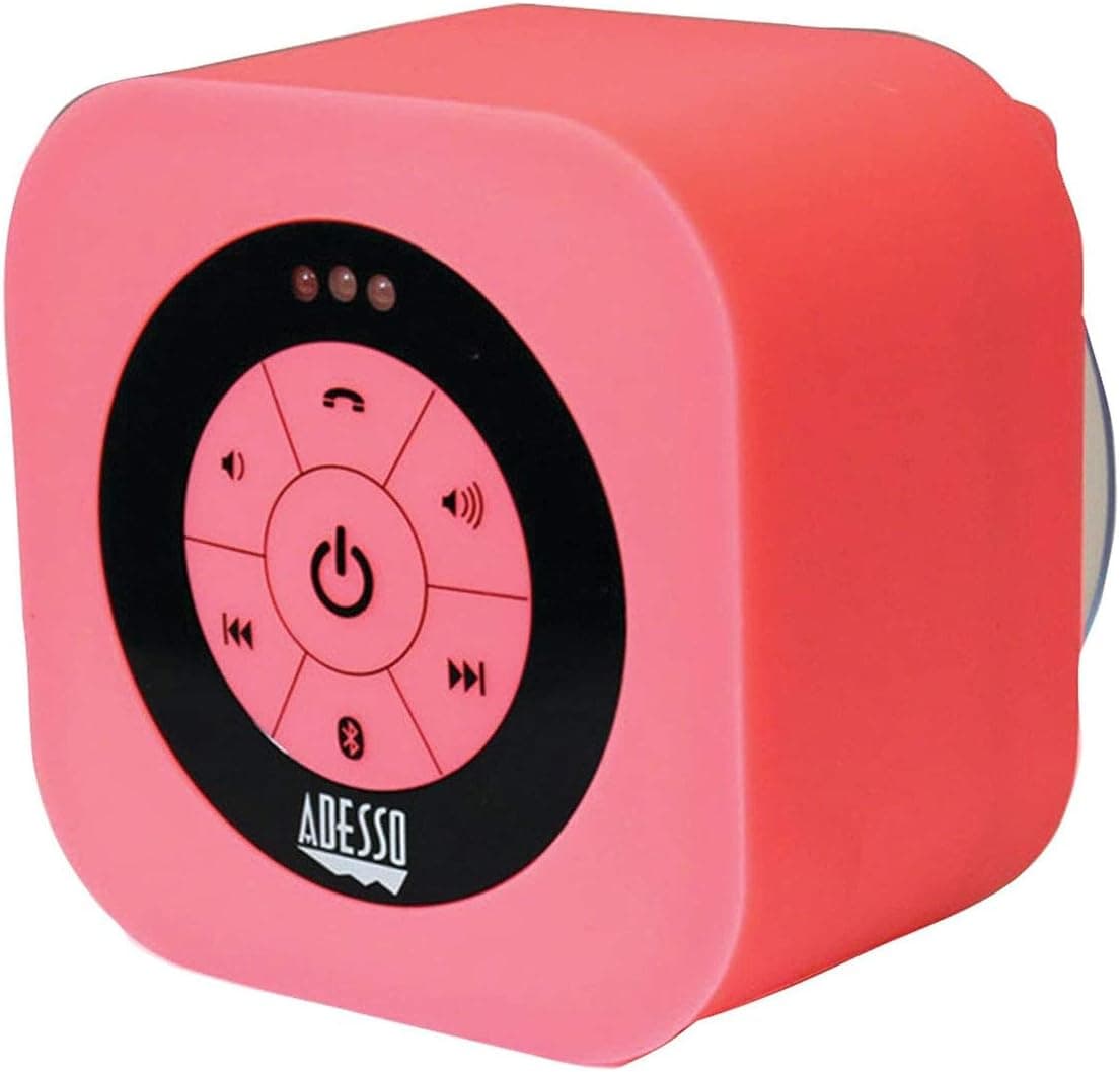 Adesso Bluetooth 3.0 Waterproof Speaker - Retail Packaging - Pink