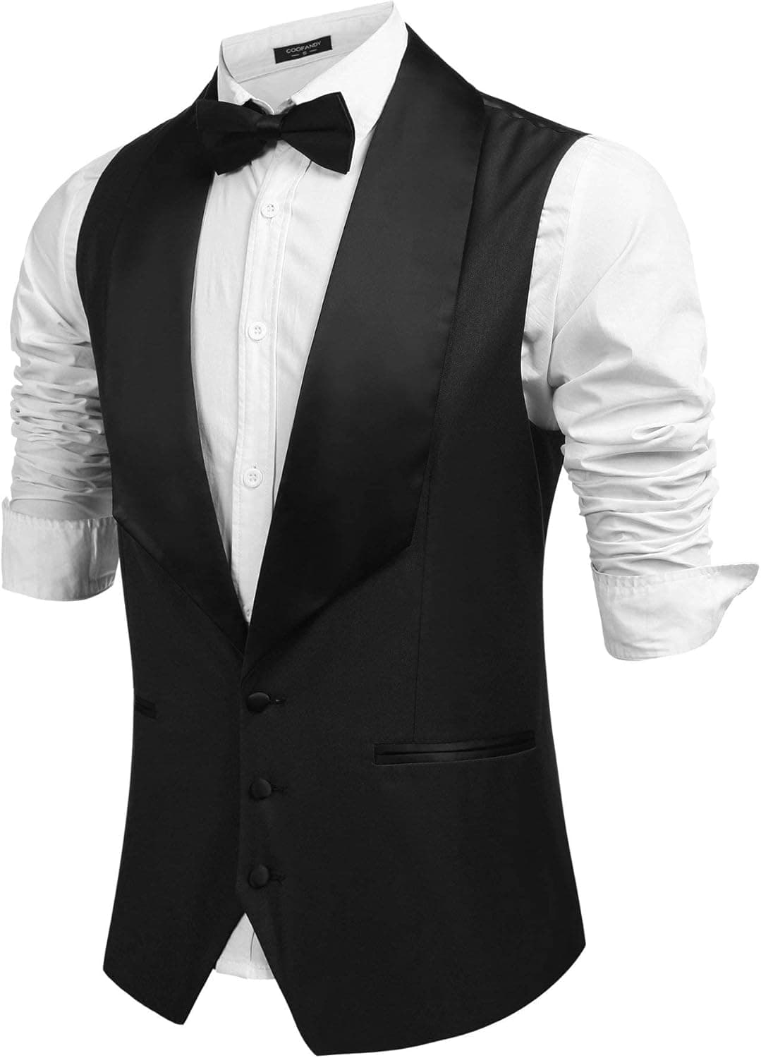 COOFANDY Men's V-Neck Sleeveless Slim Fit Business Wedding Vests casual suit vests Dress Waistcoat