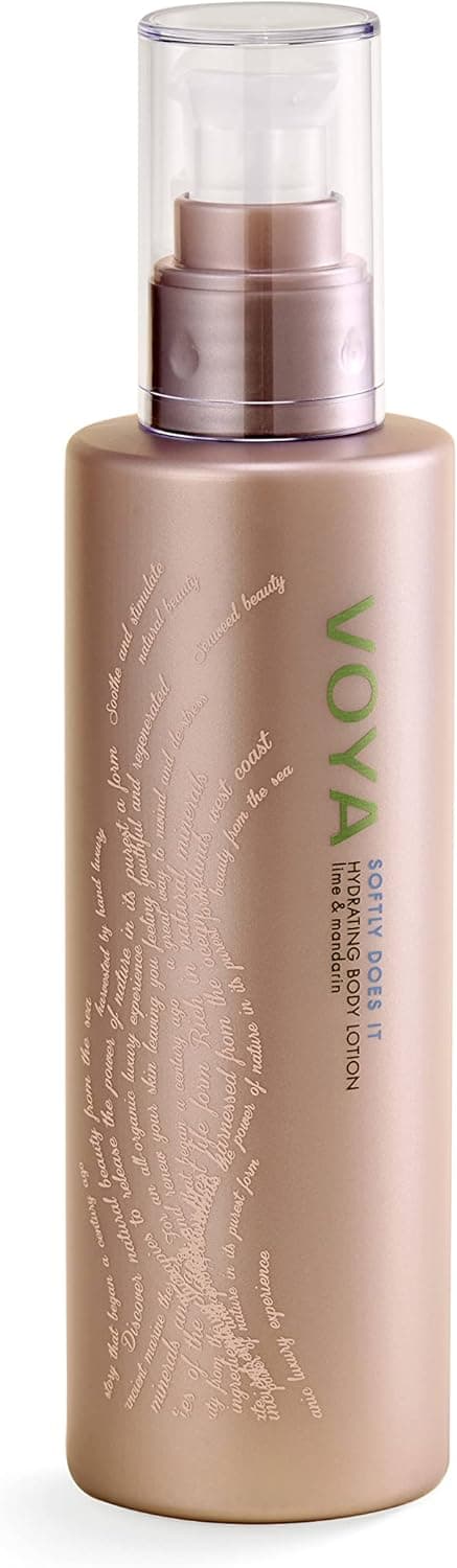 VOYA Softly Does It Hydrating Body Lotion, Organic Body Lotion, Hand Harvested Seaweed, Lime and Mandarin Scent, 200ml