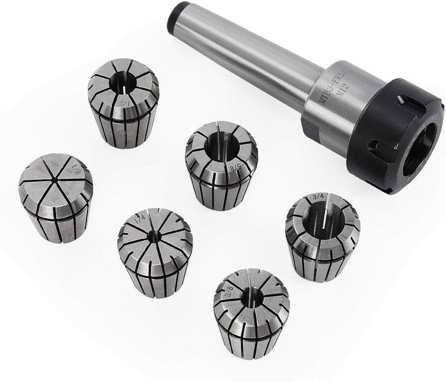 MT3 ER32 Collet Chuck Holder Morse Taper Shank Holder 6 Pcs Collets kit CNC Milling Lathe Tool Kit (USA Stock)