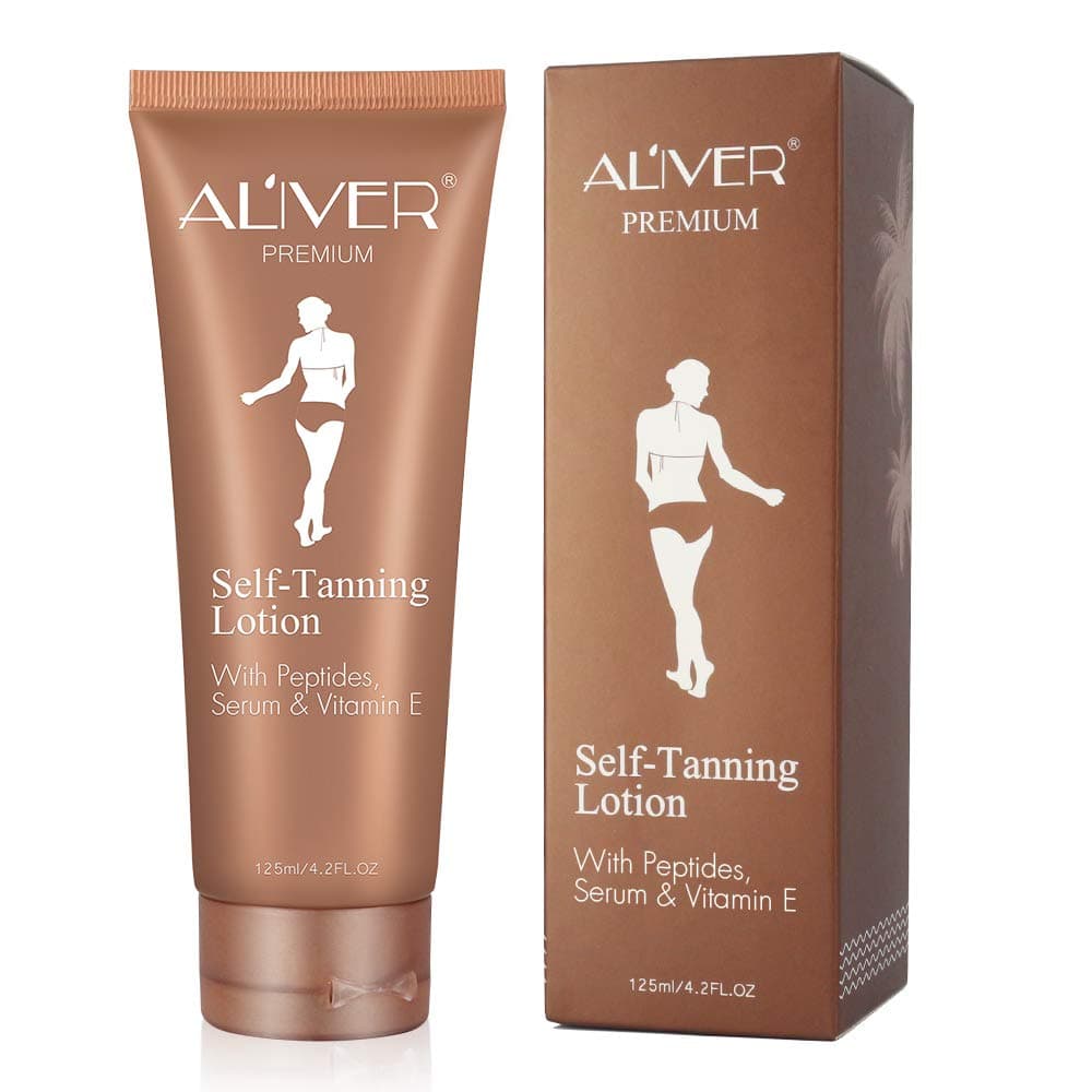 Self Tanner, Natural Sunless Tanning Lotion for Bronzing and Golden Tan, Streak-Free Medium or Dark Gradual Tan for Body, Natural Ingredients and Nourishing Formula 125 ml
