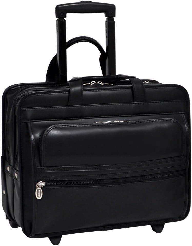 McKleinUSA CHATHAM 86865C Black Wheeled 17" Double Compartment Laptop Case