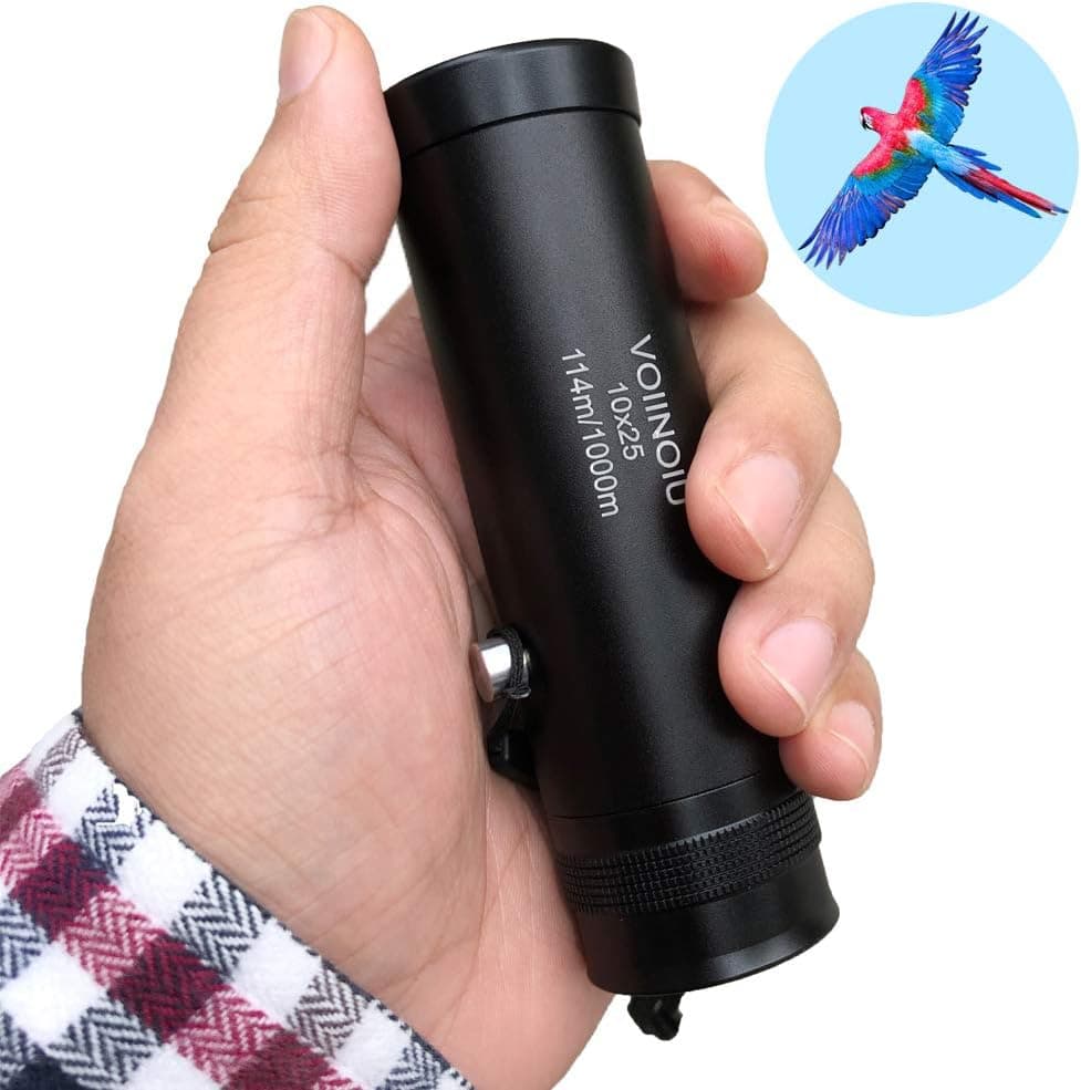 Monocular Telescope for Kids Best Gifts for 3-12 Years Boys Girls 10x25 High-Resolution Real Optics Mini Compact Binoculars Toys Shockproof Waterproof Folding Small Telescope for Bird Watching,Travel