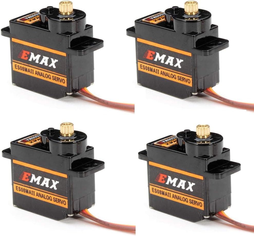 EMAX ES08MA II 12g Mini Metal Gear Analog Servo for RC Model (Pack of 4)