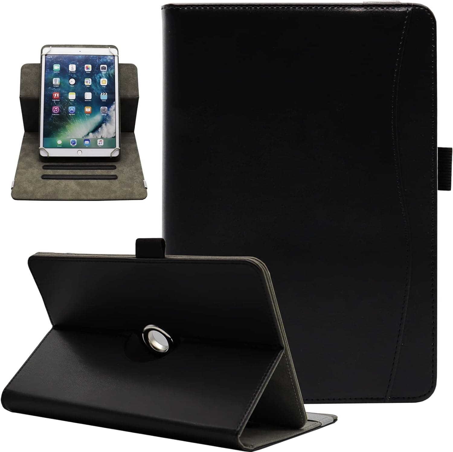Universal 10 10.1 Inch Android Tablet Case, Universal Tablet Rotating Case Cover for 10 10.1 Inch Tablet, Dluggs 360 Degree Rotating Case for 9.5-10.5 Inch Tablet, Black