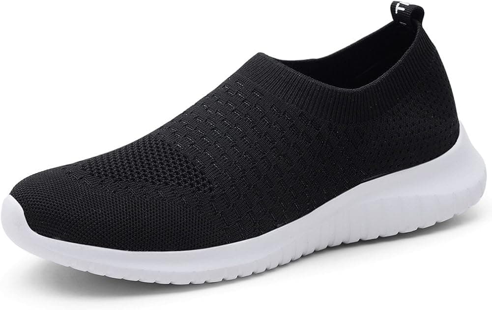 TIOSEBON Men's Casual Comfortable Soft Walking Shoes Knit Running Slip-on Lightweight Sneakers