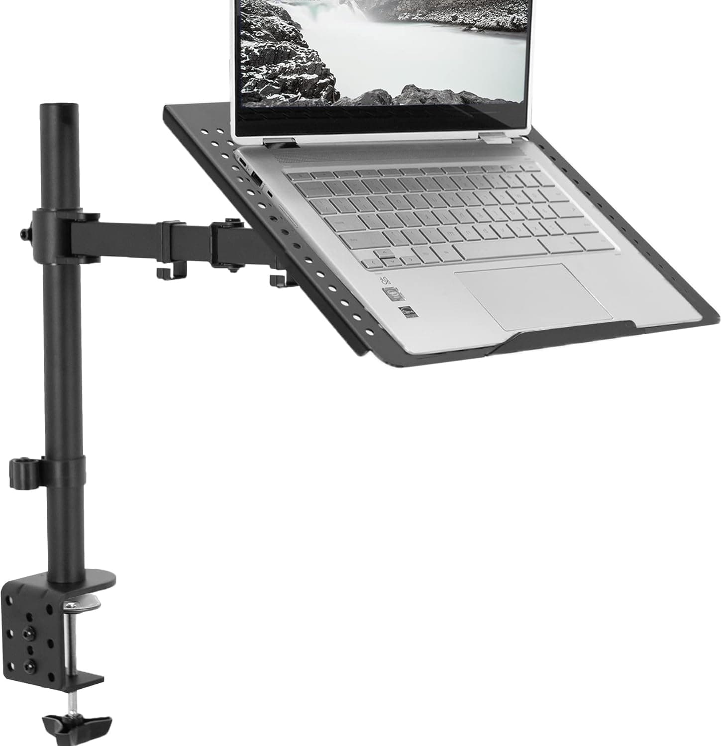 VIVO Single Laptop Notebook Desk Mount Stand, Fully Adjustable Extension with C-clamp, Fits up to 17 inch Laptops, Black, STAND-V001L