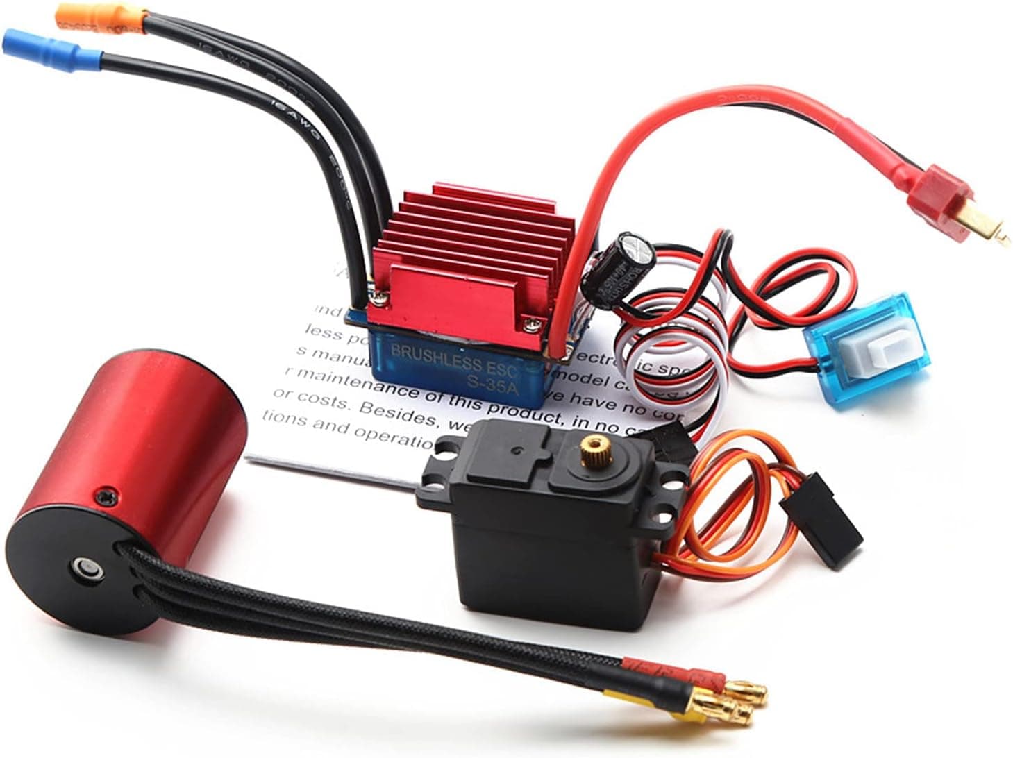 GoolRC 4500KV Brushless Motor with 35A Brushless ESC 2.2KG Servo Replacement for 1/14 1/16 HSP Traxxas WLtoys RC Car Truck Brushless 35A ESC