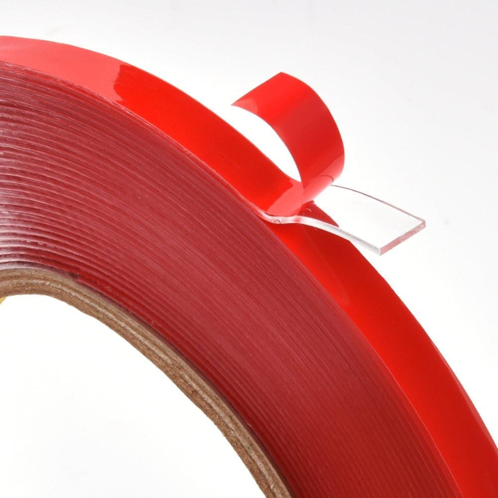 Caifede Double Sided Tape Double Sided Tape- 8mm Wide Clear Two Sided Adhesive Removable Tape Heavy Duty Waterproof Yards PET Acrylic Sticker Mounting Tape 1mm Thickness 10M Length(6mm)