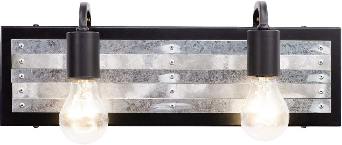 Varaluz 336B02BL Abbey Rose Bath/Vanity, Black/Galvanized