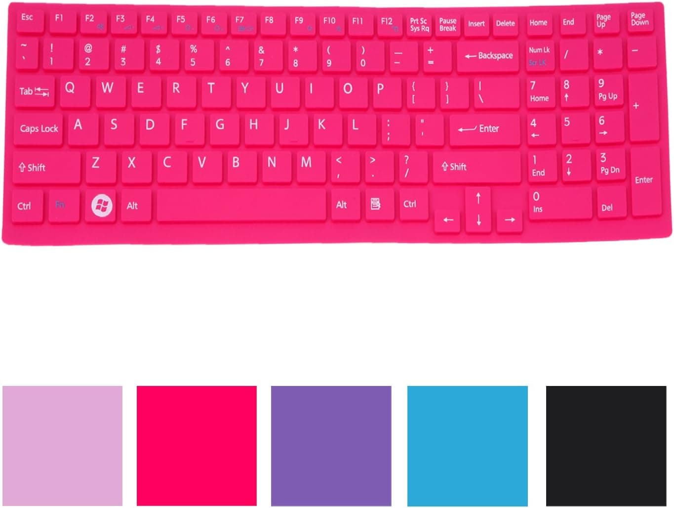 HDE Hot Pink Keyboard Skin Fits Sony VAIO EB 15.5-Inch