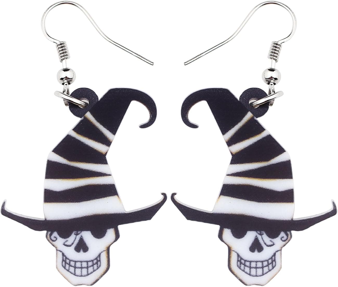 NEWEI Cute Halloween Sugar Skull Earrings Dangle Acrylic Skull Decor Gifts for Women Girls Festival Charms