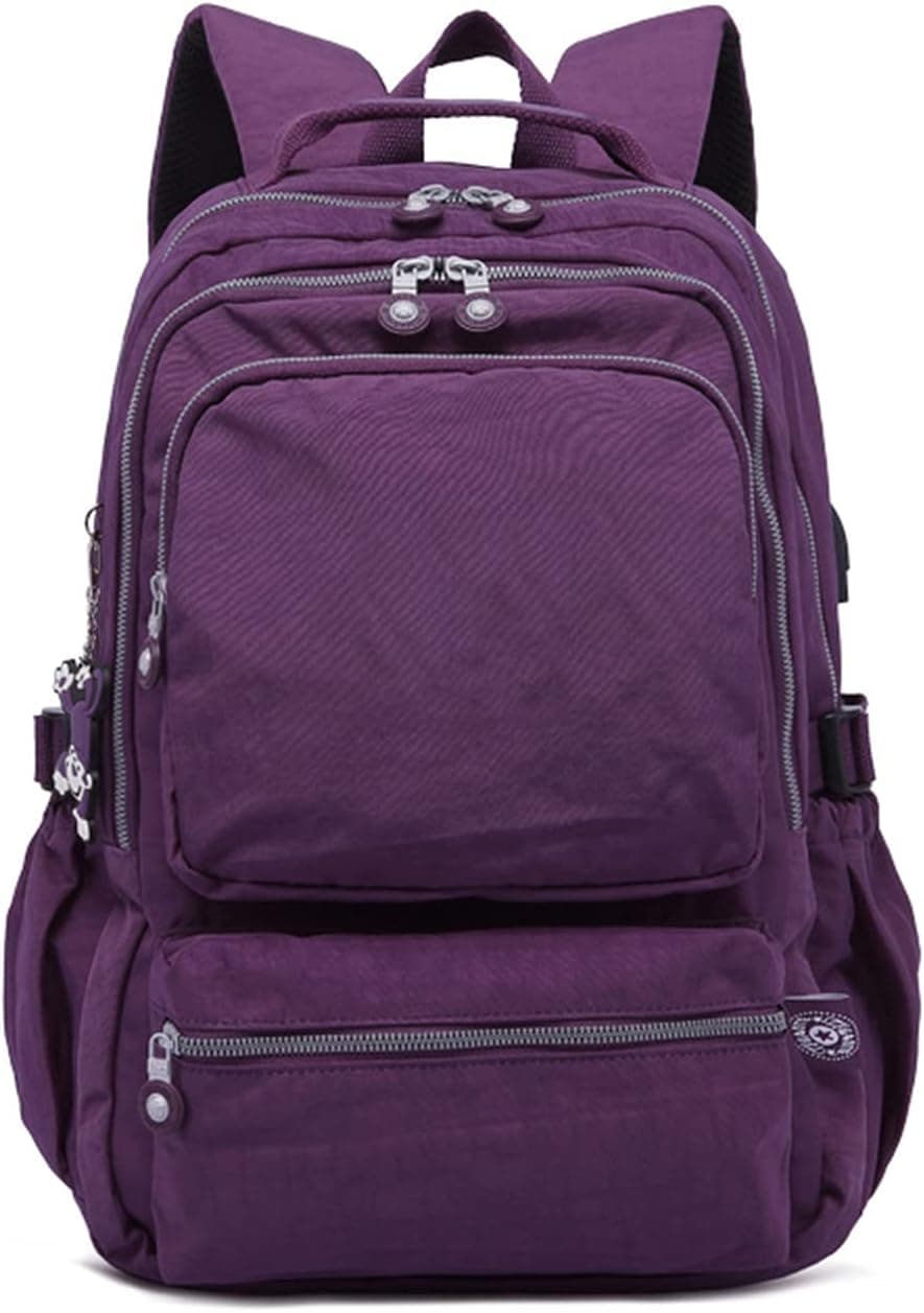 ETORRY Travel Laptop Backpack for Men Large Capacity Canvas College BookBag with USB Charging Port Fit 15.6 Inch Laptops for Women. (Purple,Medium)
