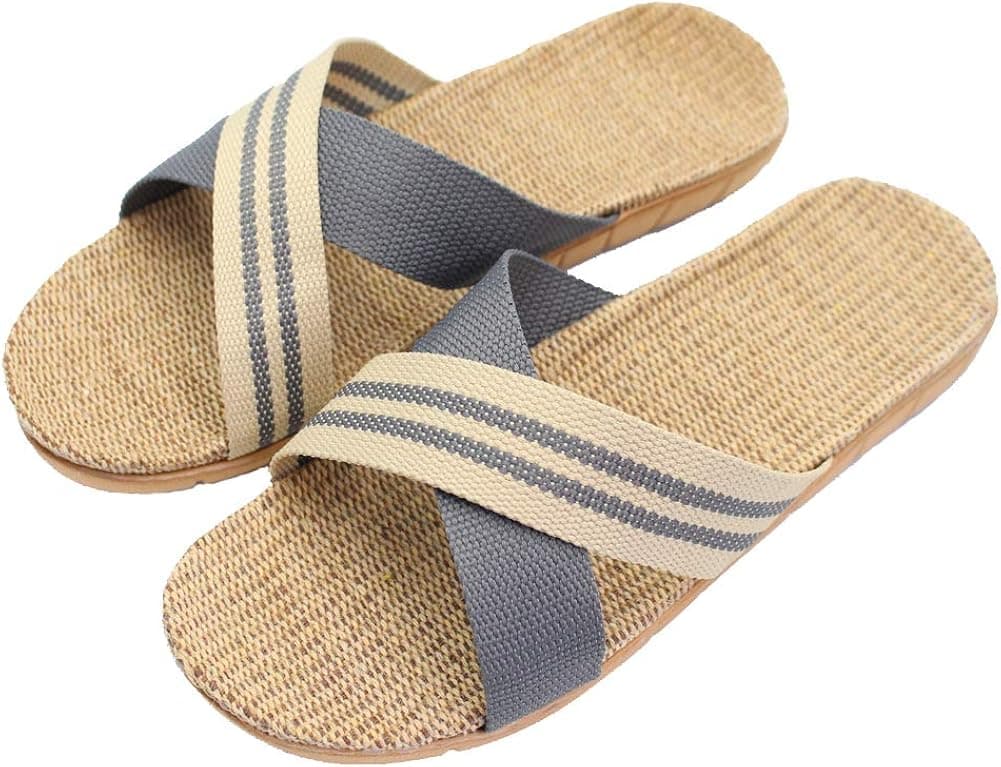 Hwayslon Fashion Unisex Linen Summer Beach Shoes Skidproof Indoor Slippers