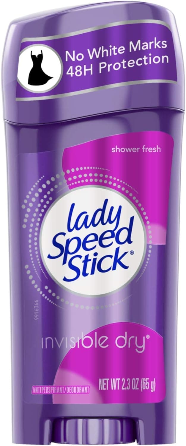 Lady Speed Stick Invisible Dry, Shower Fresh, 2.3 Ounces each (Pack of 4)