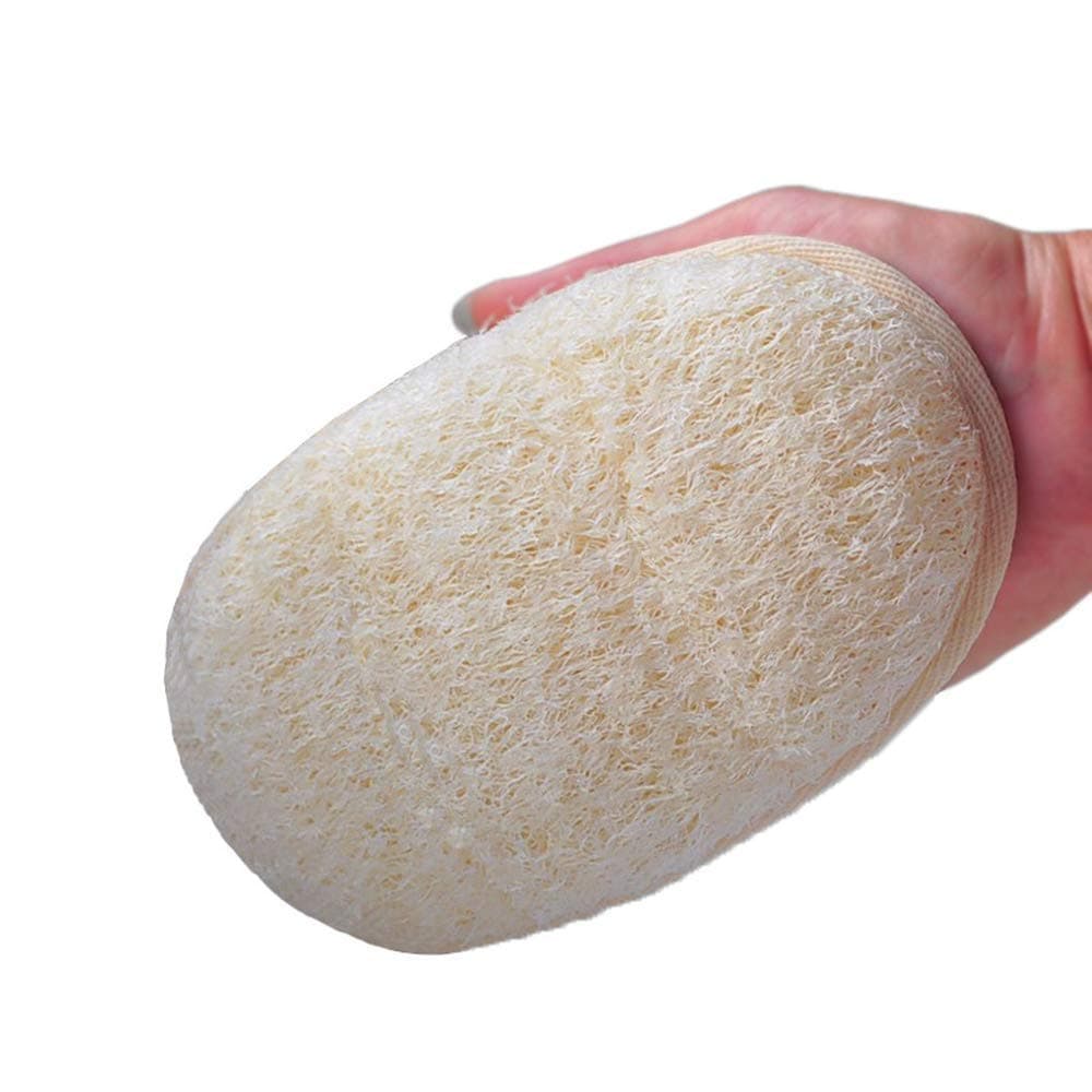 2 Packs 4.3"6.3" 100% Natural Exfoliating Loofah Pads,Loofah Sponge Scrubber,Perfect Body Wash and Shower for Both Men & Women