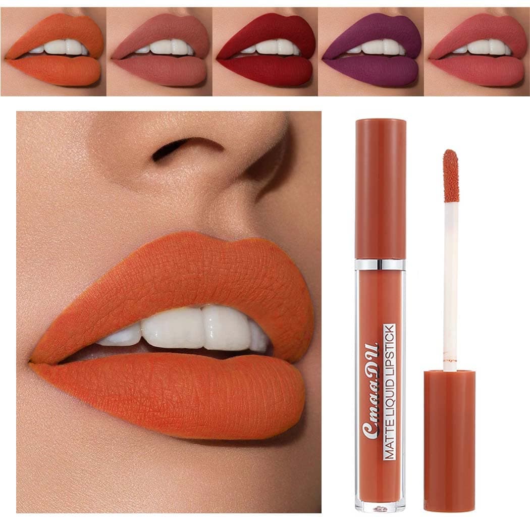 Edanta Matte Lipstick Velevt Liquid Lipsticks High Pigment Lipgloss Waterproof Lip Glaze Long Lasting Lips Gloss Makeup for Women and Girls Pack of 1 (Orange 9)