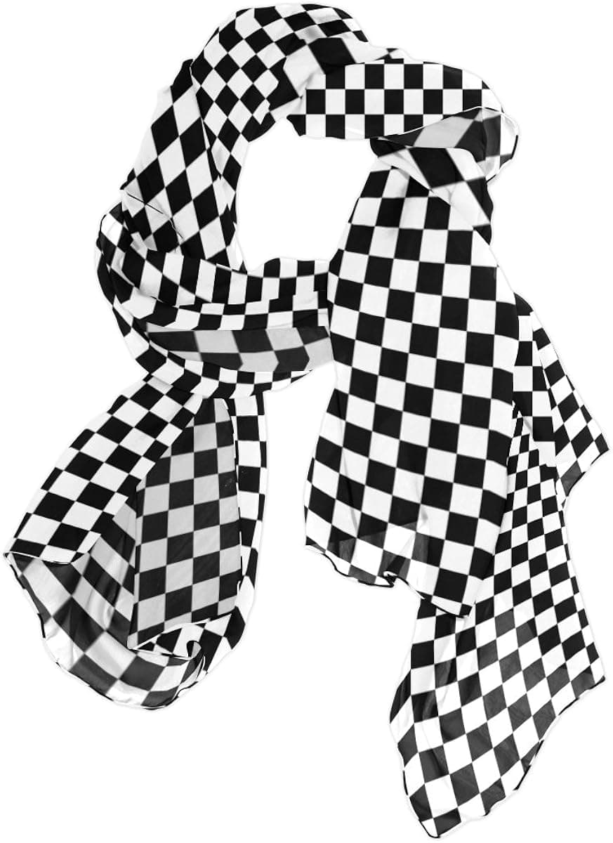 WellLee Custom Oblong Chiffon Scarf, Abstract Molecules Science Technology Shawl Wrap Sheer Scarves for Outdoor