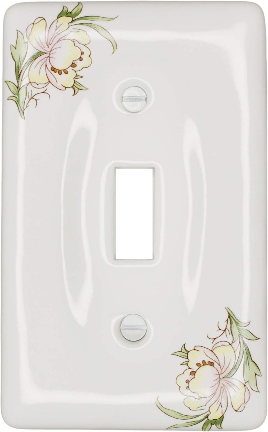 Pink and Yellow Floral Wallplate Ceramic Porcelain Switchplate Cover Toggle 3003