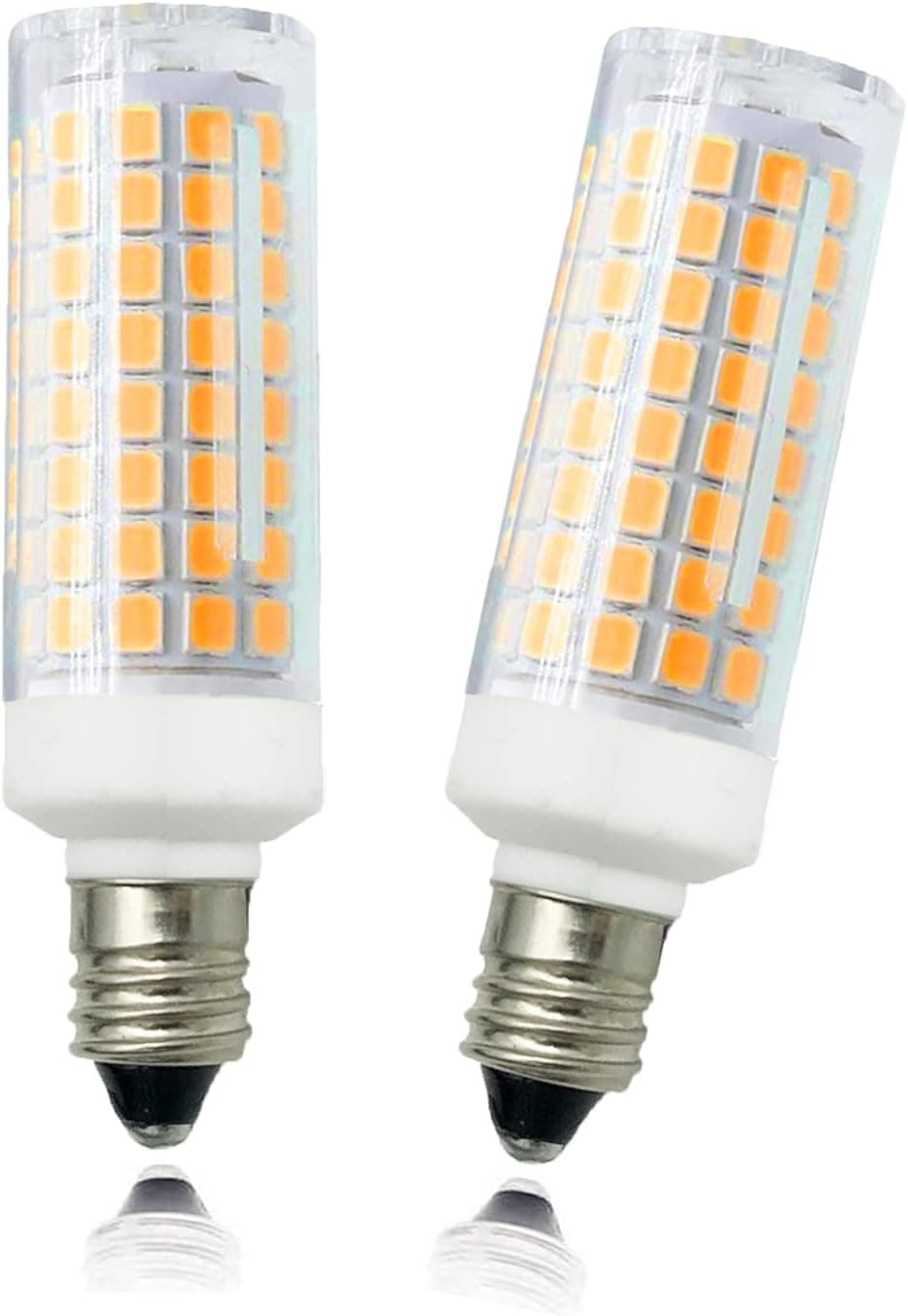 ZSSXOLED E11 LED Light Bulb 7W Dimmable E11 Mini Candelabra Base 75W Halogen Equivalent, T3/T4 JD E11 LED Corn Bulb for Indoor Chandeliers Cabinet Decorative Lighting Warm White 3000K