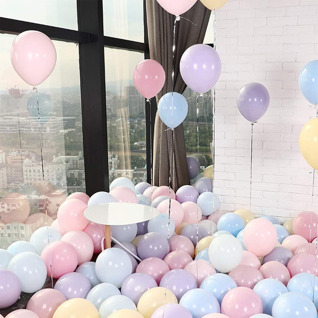 Pastel Latex Balloons for Party - 13Inch 100pcs Bulk Macaron Rainbow Assorted Balloons for Kids