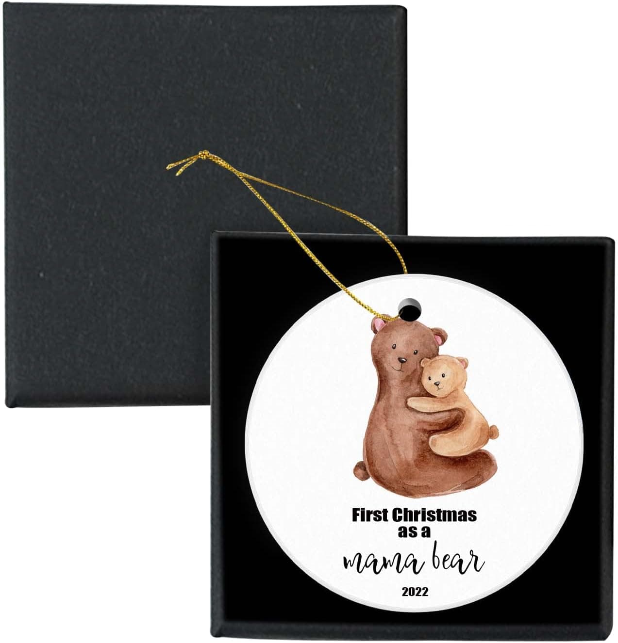 First Christmas as a Mama Bear Christmas Ornaments 2022 Ceramic Christmas Ornaments 3Inch Funny Christmas Ornaments