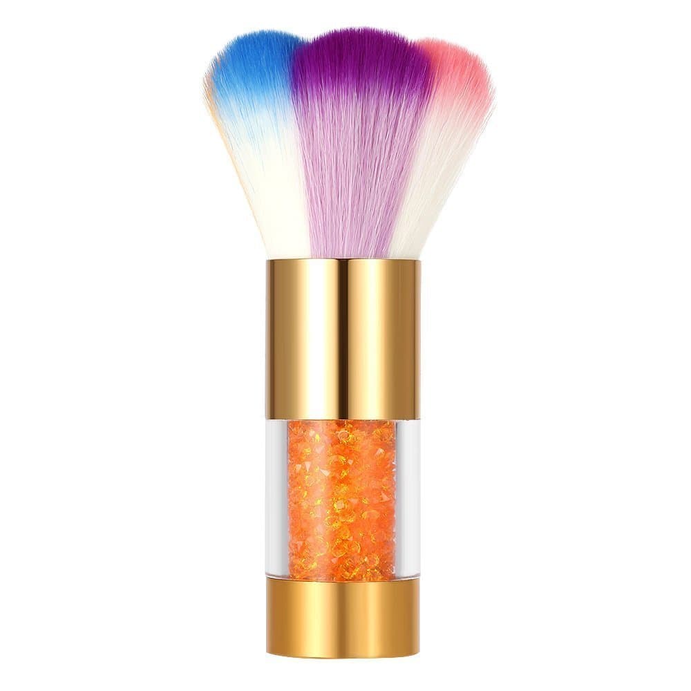 Valuu Nail Art Dust Brush Colorful Nail Brush Remover Cleaner for Acrylic & UV Nail Gel Powder Rhinestones Makeup Foundation?Golden?