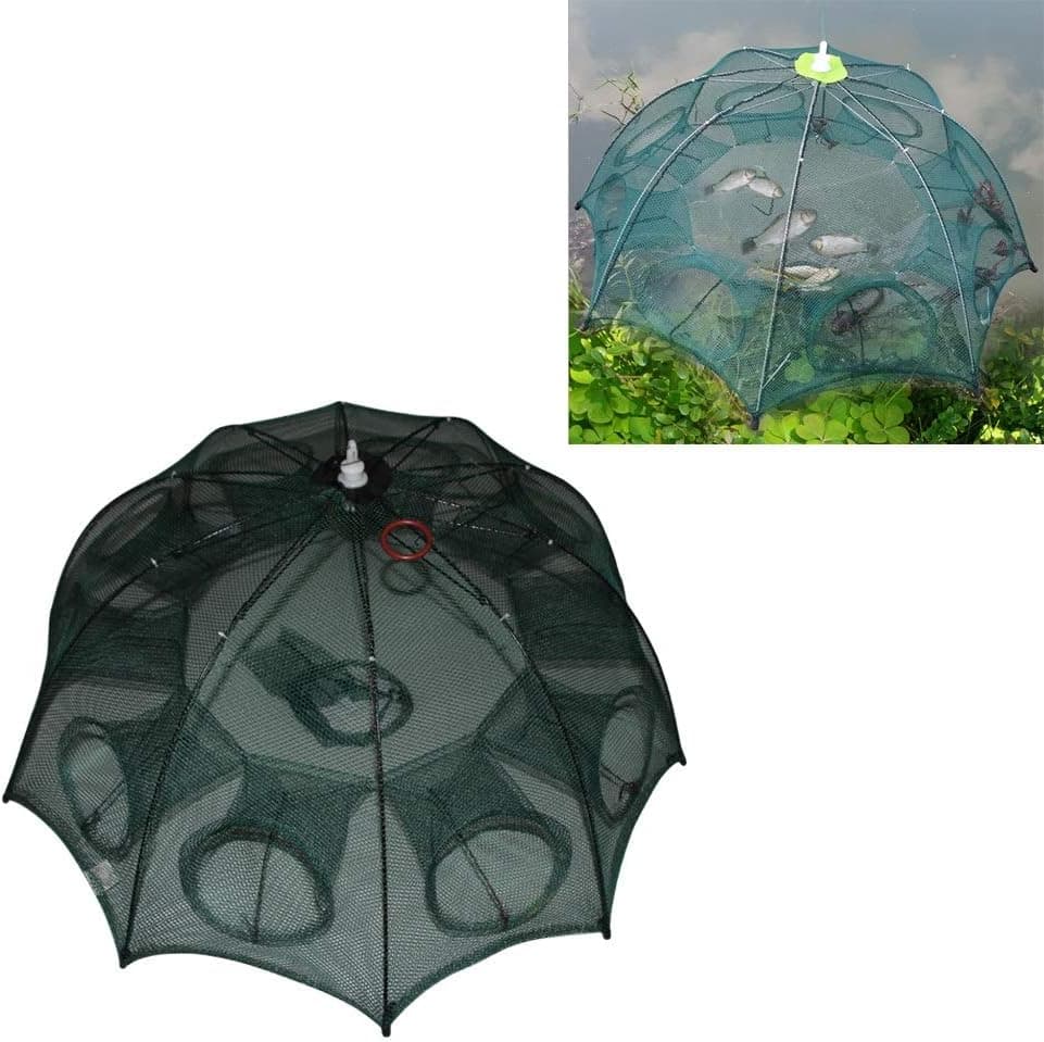 Portable Folded Fishing Net Automatic Fishing Net Trap Cast Dip Cage for Fish Shrimp Minnow Crayfish Crab