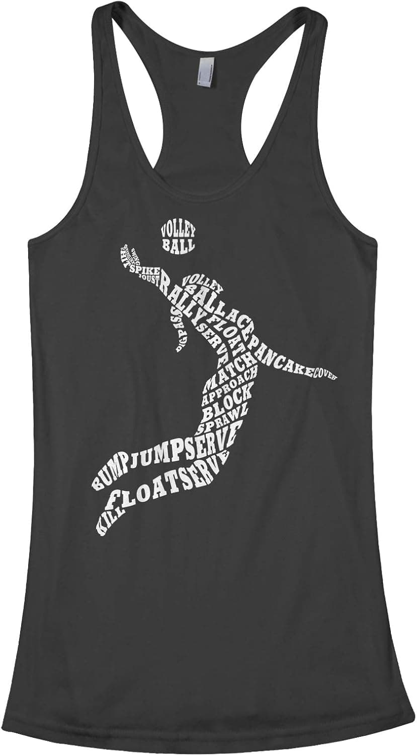 Threadrock Women's Volleyball Player Typography Racerback Tank Top