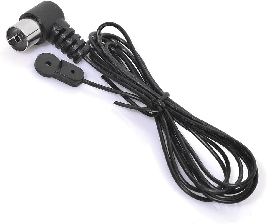 Eightwood FM Dipole Antenna 75ohm Unbal Push on Pal Female TV Connector Compatible with Yamaha JVC Sony Bose Sherwood Pioneer Oenon Panasonic Onkyo Stereo Receiver