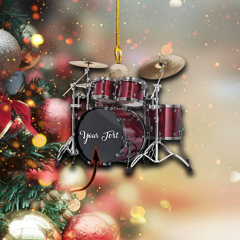 Personalized Drum Ornament, Christmas Tree Ornament, Music Ornament, Gift for Drum Lover, Drum Player Custom to Select