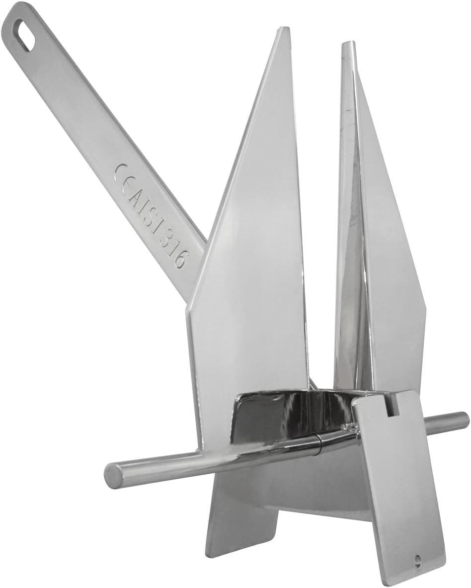 Norestar 8 Pound Stainless Steel Fluke/Danforth Style Boat Anchor, Boats up to 25 feet