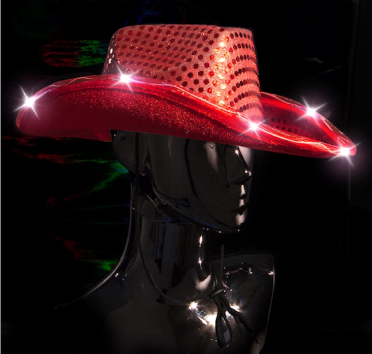 UNIQUE KAFTANS Novelty Cowboy Hat with Blinking Tiara