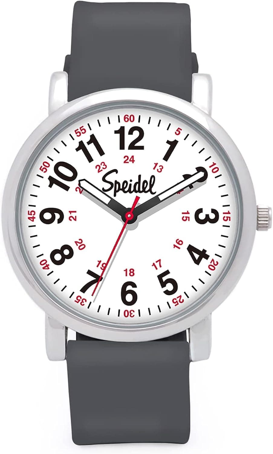 Speidel Original Scrub Watch™ for Nurse, Medical Professionals and Students – Various Medical Scrub Colors, Easy Read Dial, Military Time with Second Hand, Silicone Band, Water Resistant