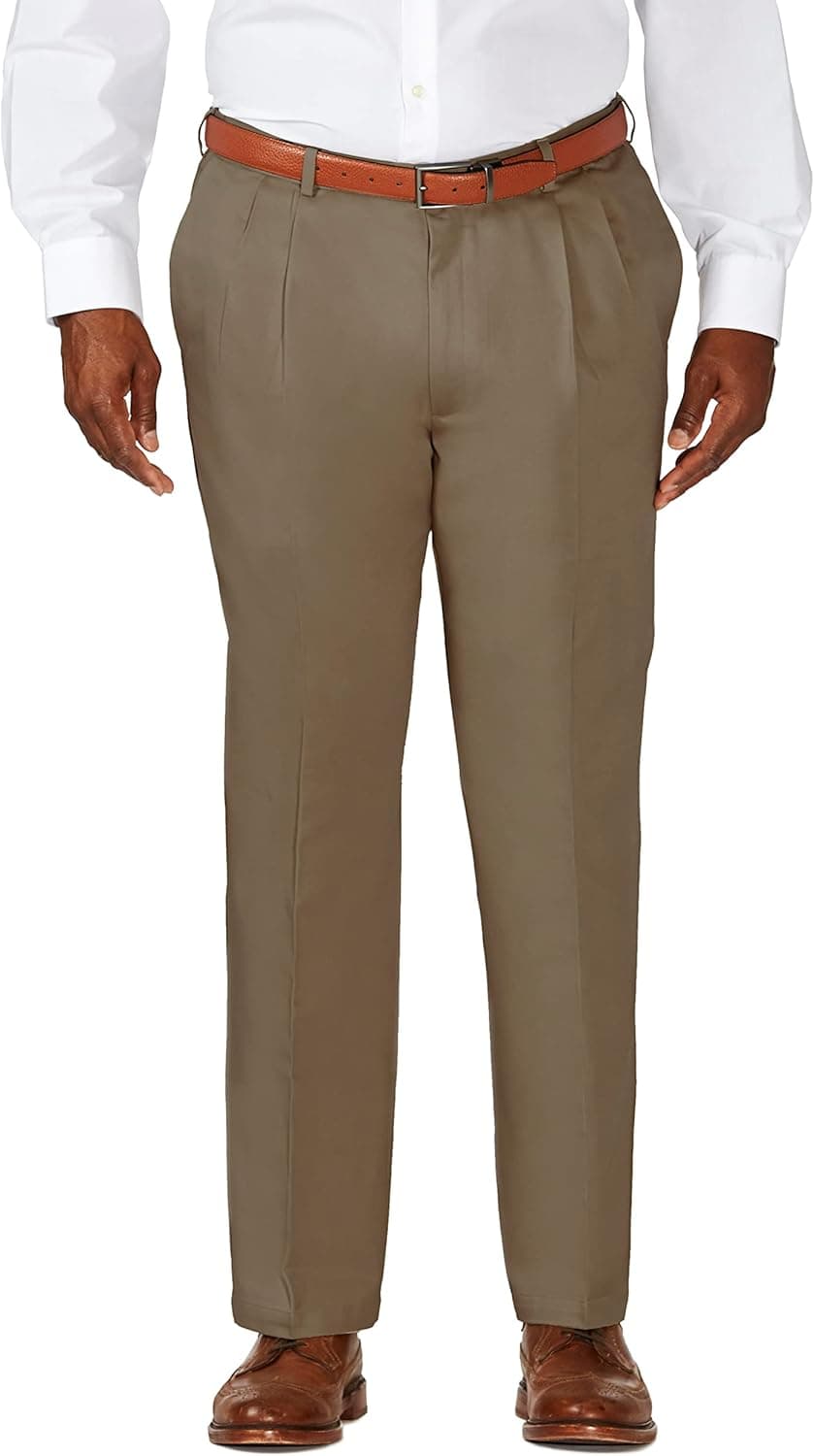 Haggar Men's Work to Weekend Classic Fit Pleat Regular and Big and Tall Sizes