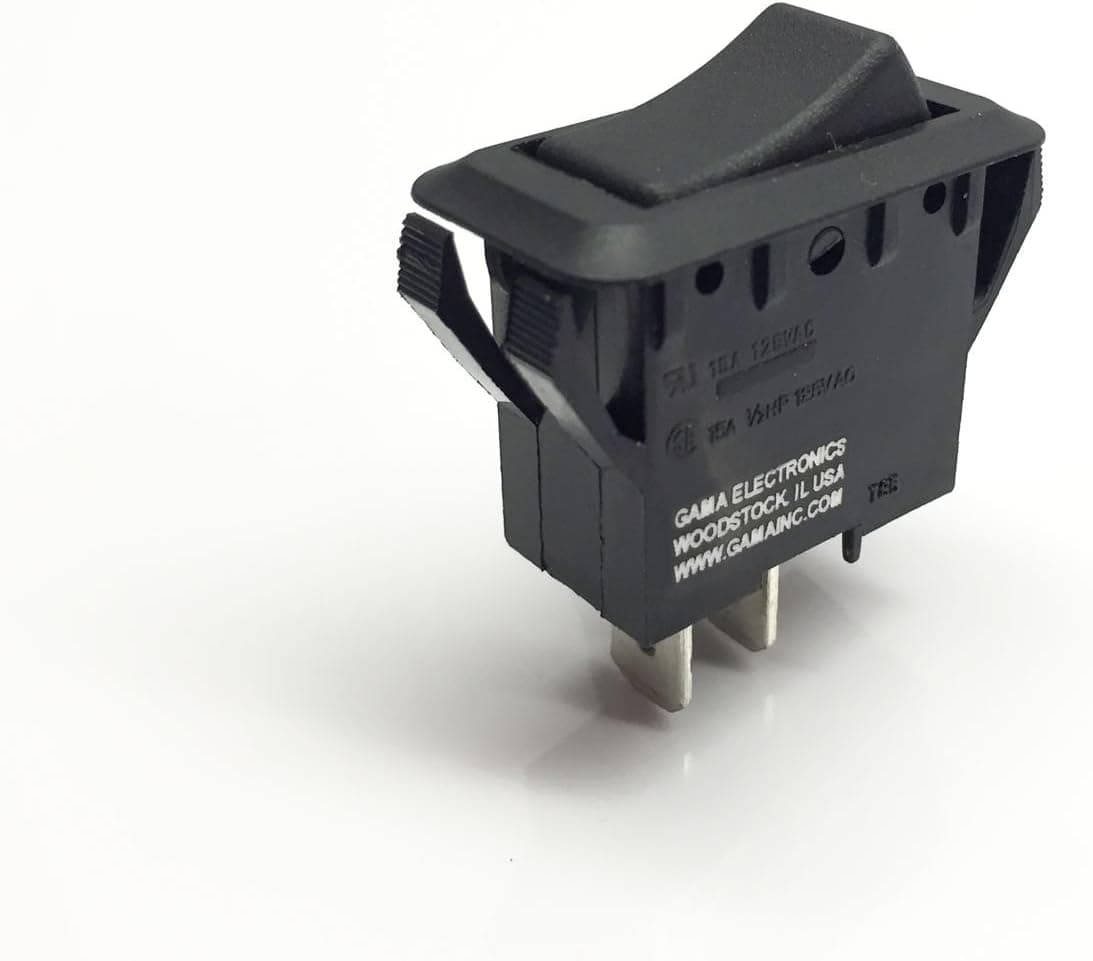 GAMA Electronics Off- Momentary On Rocker Switch 15A@125V 7.5A@250V 12A@12VDC