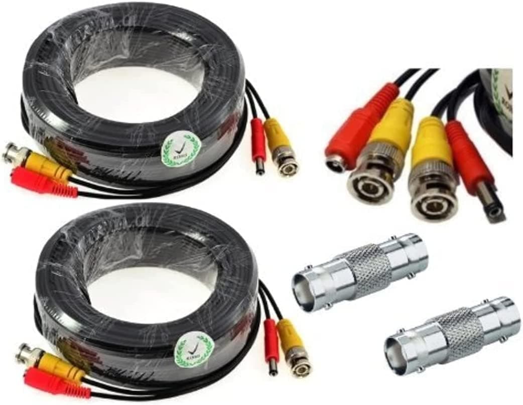 ACELEVEL 2 Pack Premium 100Ft.Thick BNC Extension Cables for Defender Systems Black