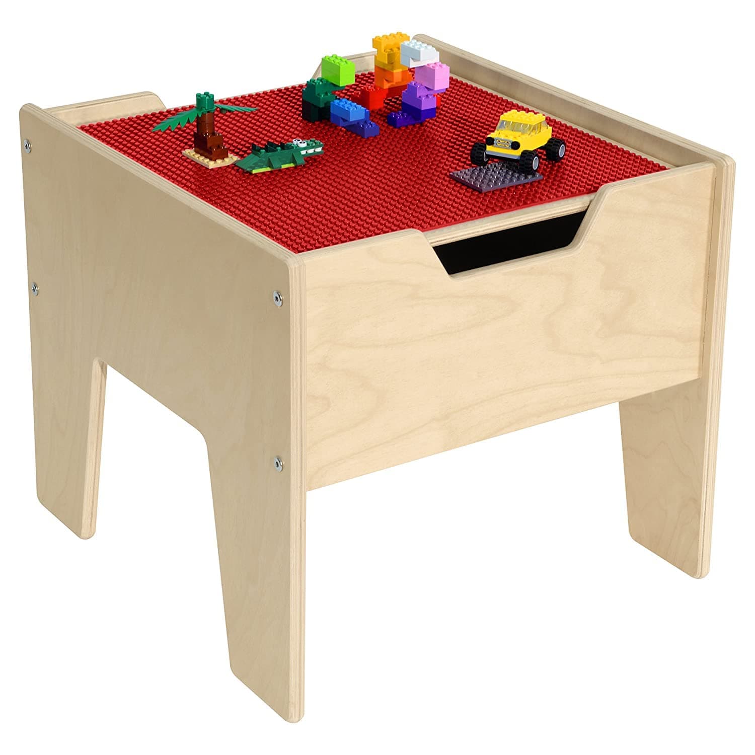 Contender C991300-R 2-N-1 Activity Table with Red Lego Compatible Top - RTA