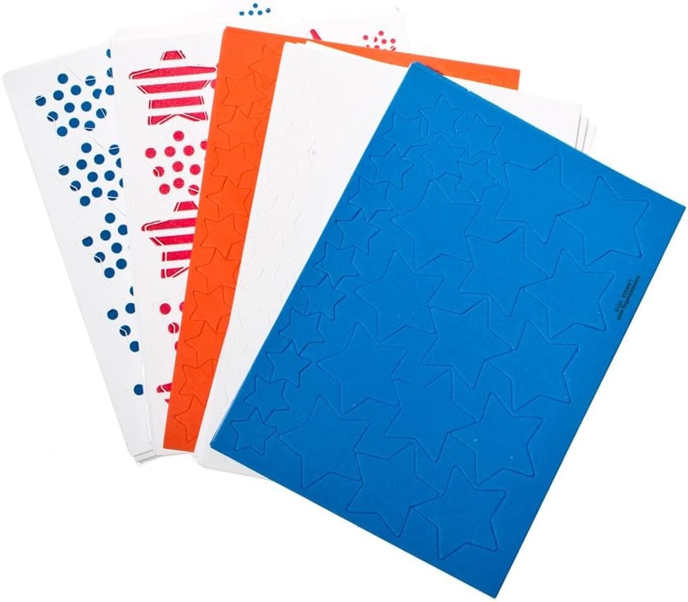 R/W/B Printed Adhesive Star Foam Shapes - Crafts for Kids and Fun Home Activities