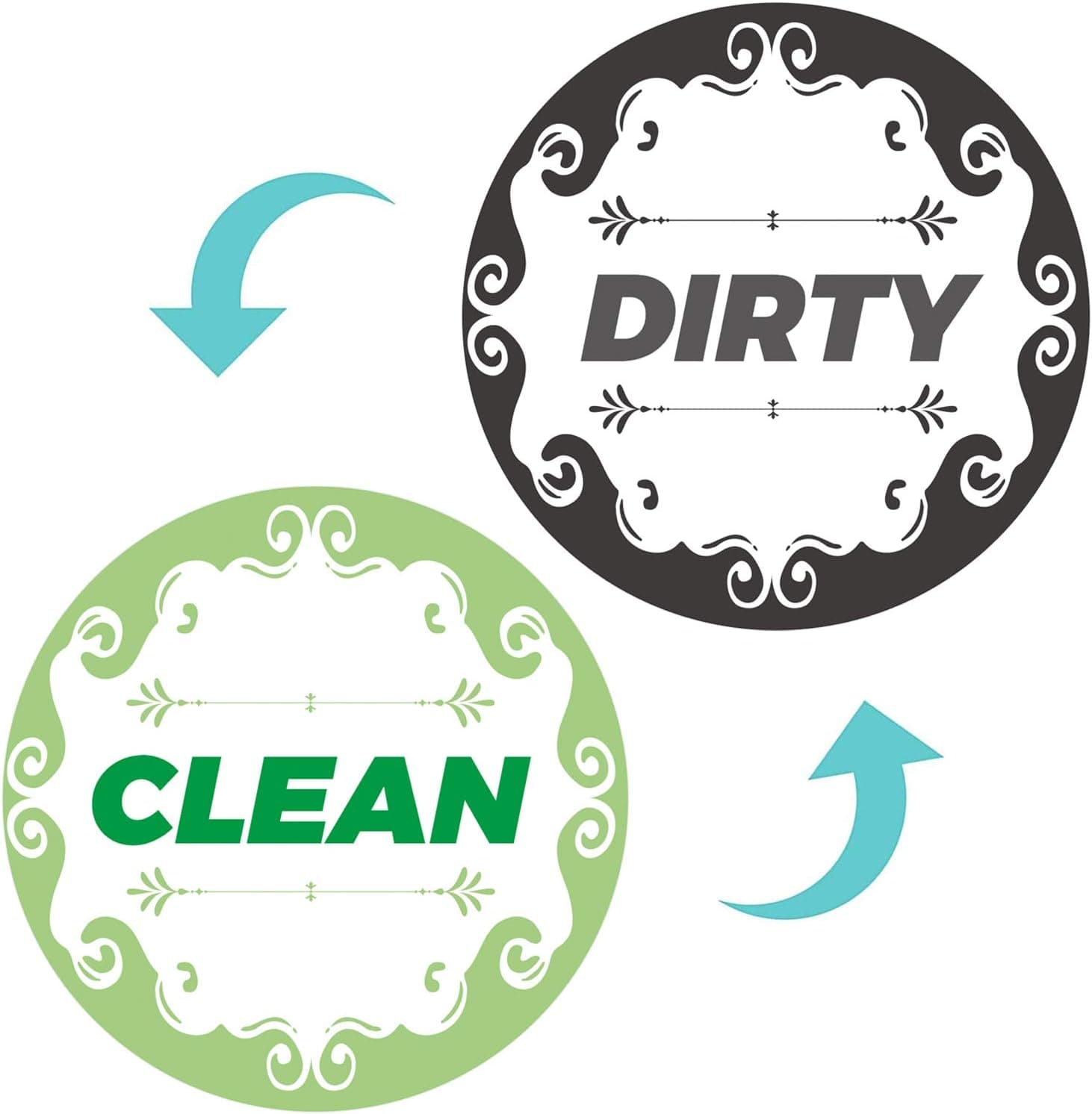 Dishwasher Magnet Clean Dirty Sign Double Sided Magnet Flip with Magnetic Plate Kitchen Dish Washer Reversible Indicator