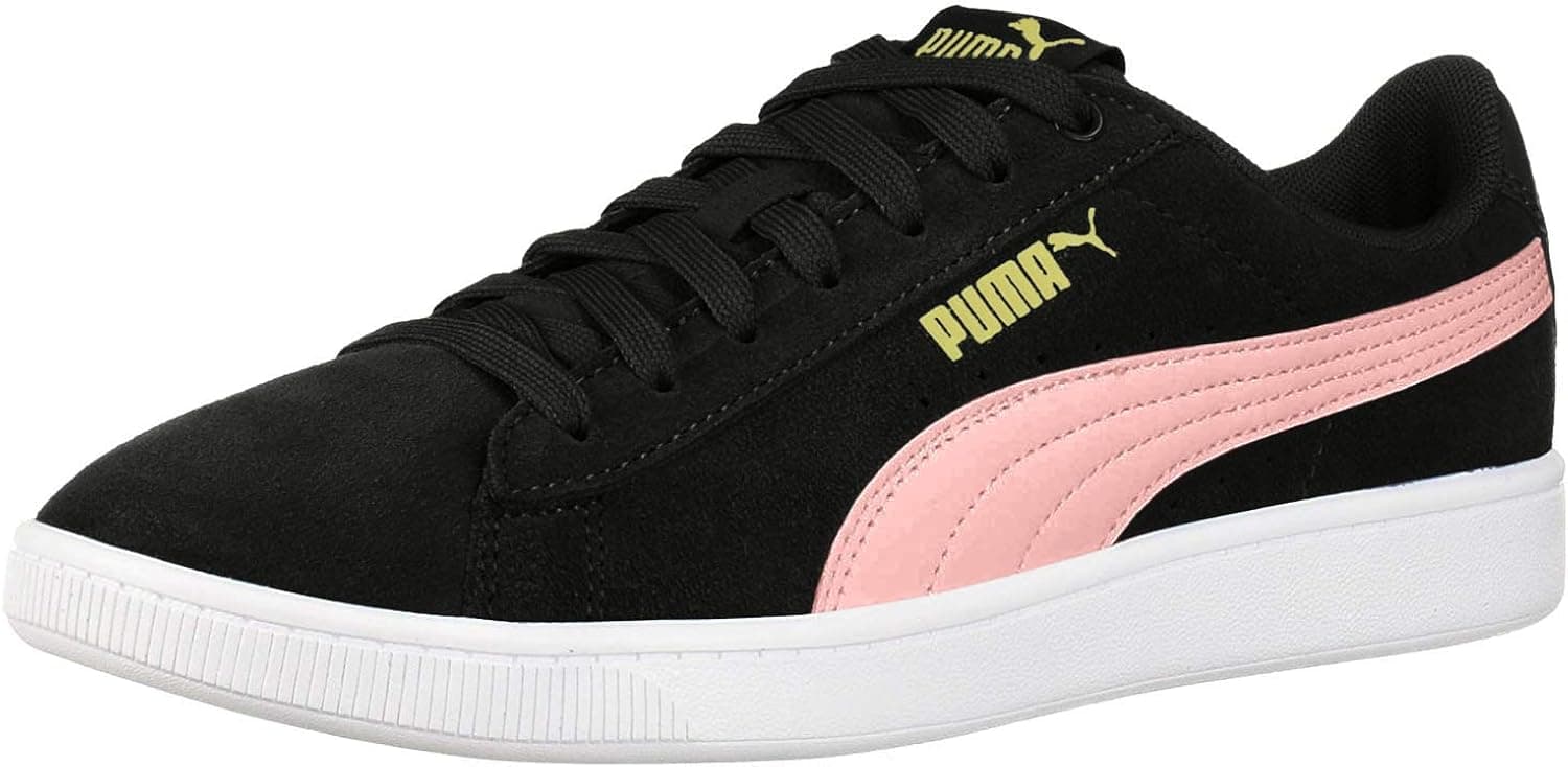PUMA womens Vikky Sneaker, Puma Black-bridal Rose-puma Team Gold-puma White, 10.5 US