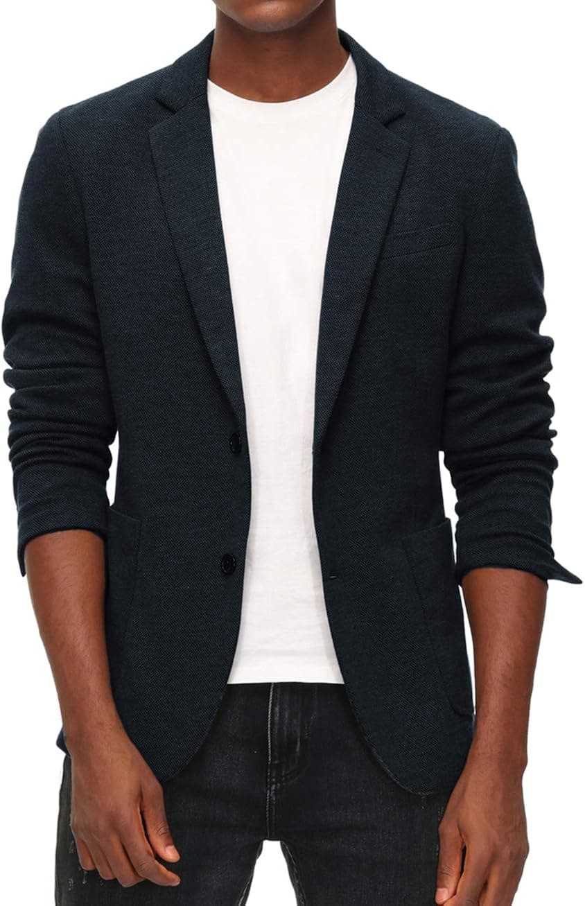 PJ PAUL JONES Men's Casual Knit Blazer Suit Jackets Two Button Lightweight Unlined Sport Coat