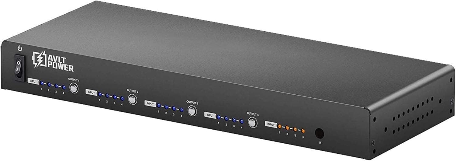 AceProAV 4x4 Matrix 4K HDMI 2.0 - Supports HDR 4K2K@60 4:4:4 8bits HDCP2.2- with Auto Downscaling from 4K2K to 1080P - Control with Push Button, IR Remote, RS-232, IP Control, Cloud & Echo Control