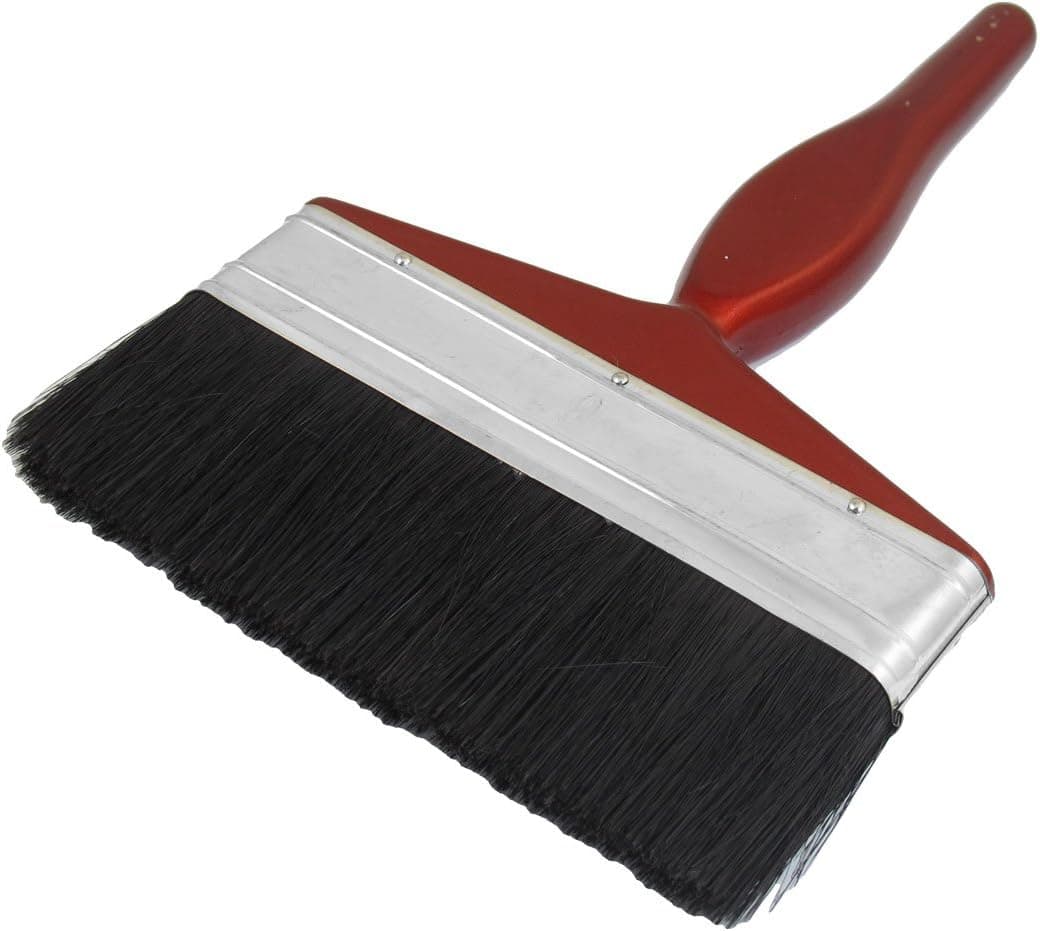 uxcell 6" Wide Burgundy Red Handle Black Flat Bristle Wall Paint Painting Brush