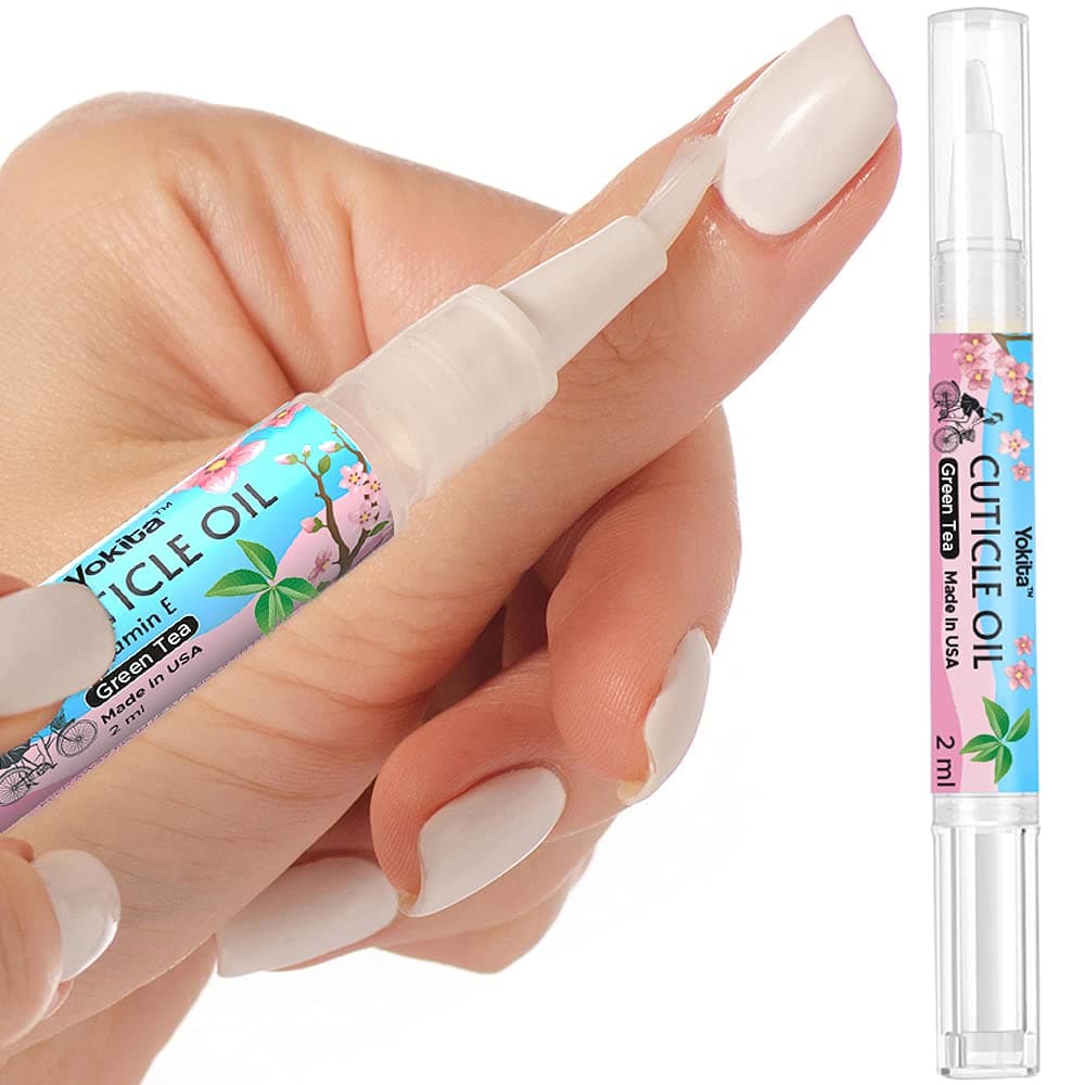 Yokita Premium Cuticle Oil Pen Milk and Honey Natural Healing Infused, Soothes and Moisturizes Cuticles with Vitamin E, 2 ML (Green Tea)
