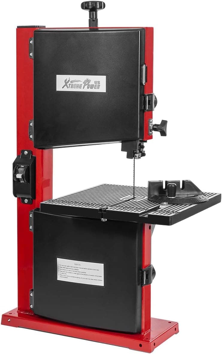 XtremepowerUS 9" inch Pro Benchtop Band Saw Stationary Adjustable Angle Woodworking 2,340FPM Bandsaw w/Dust Port, Red