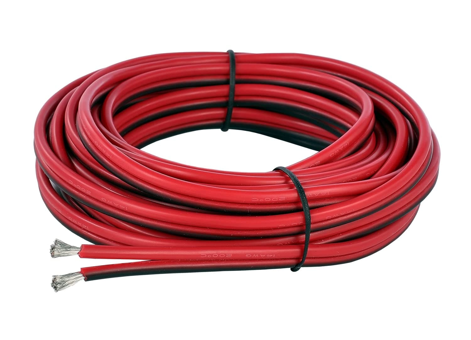 14 AWG Wire Silicone Electrical Wires 30 Feet [15 ft Black and 15 ft Red] 2 Conductor Parallel Wire Soft and Flexible Tinned Copper Wire - Insulated Stranded Wire