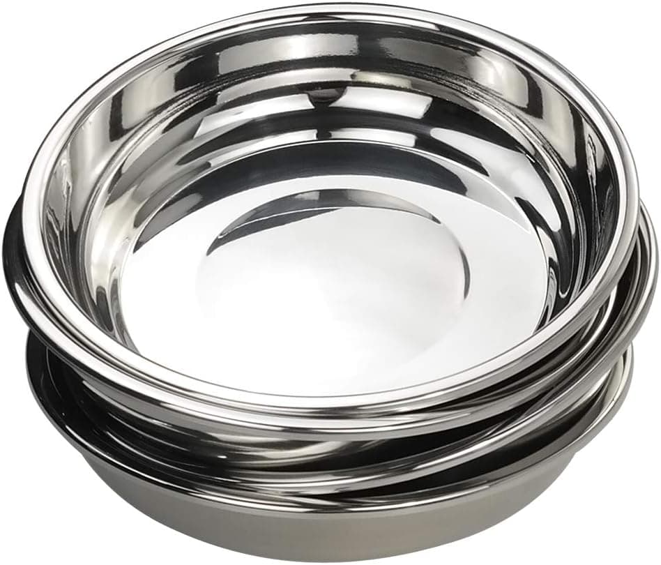 Doryh 18/10 Stainless Steel Dinner Plates Dishes Set, Round Camping Plates, 8.65-Inch/Set of 4