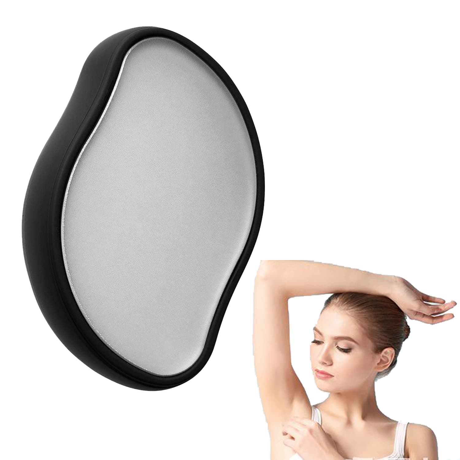 Crystal Hair Eraser, Magic Crystal Hair Remover, Painless Exfoliation Hair Removal Tool Fast & Easy for Women and Men Apply to Any Part of The Body (Black)